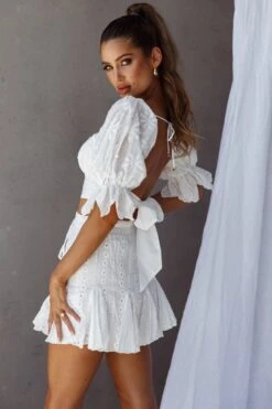 Robyn Flounce Mini Skirt Eyelet White -Trend Whisper 14254BR39 S 20WHITE 6