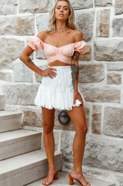 Robyn Pleated Mini Skirt White 10 Robyn Pleated Mini Skirt White -Trend Whisper 14254b s white 5