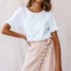 Kris Tassel Trimmed Wrap Skirt Mocha