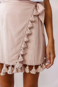 Kris Tassel Trimmed Wrap Skirt Mocha -Trend Whisper 190123 sl14192 cm0009b mocha