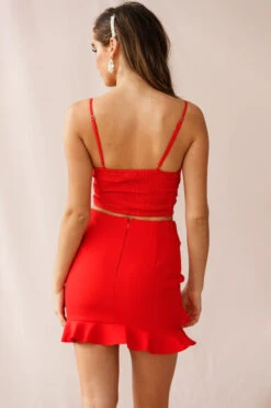 Frilled To Meet You Mini Skirt Red -Trend Whisper 190227sl2000 26958d red st1427b02 red 1