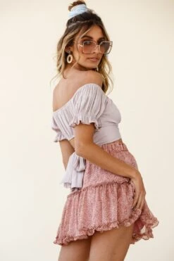 Alexi Frill Trim Mini Skirt Leopard Print Blush -Trend Whisper 25292B21 S BLUSH LEOPARD 2