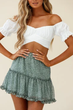 Alexi Frill Trim Mini Skirt Leopard Print Sage -Trend Whisper 25292B21 S SAGE LEOPARD 4