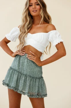 Alexi Frill Trim Mini Skirt Leopard Print Sage -Trend Whisper 25292B21 S SAGE LEOPARD 5