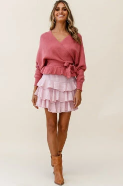 Let Them Eat Cake Triple Ruffle Skirt Blush -Trend Whisper 27129b rose top cm0069d02 blush bottom 190910sl1420 1