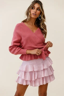 Let Them Eat Cake Triple Ruffle Skirt Blush -Trend Whisper 27129b rose top cm0069d02 blush bottom 190910sl1426 1