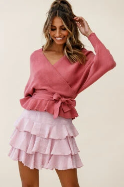 Let Them Eat Cake Triple Ruffle Skirt Blush -Trend Whisper 27129b rose top cm0069d02 blush bottom 190910sl1431 1