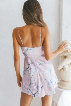 Well Versed Pleated Mini Dress Tropic Floral Print Blush -Trend Whisper 27595DR34 20BLUSH 8