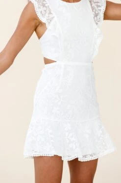 Jackie Pinafore Floral Mesh Dress White 12 Jackie Pinafore Floral Mesh Dress White -Trend Whisper 61972D05 WHITE 6