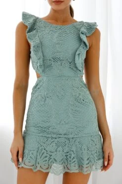 Jackie Pinafore Filigree Lace Dress Sage -Trend Whisper 61972D08 SAGE 4