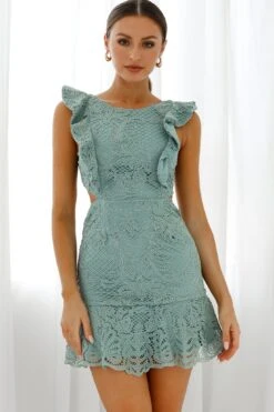 Jackie Pinafore Filigree Lace Dress Sage -Trend Whisper 61972D08 SAGE 5