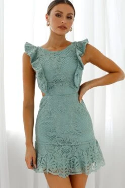 Jackie Pinafore Filigree Lace Dress Sage -Trend Whisper 61972D08 SAGE 6
