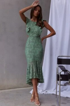 Jackie Pinafore Floral Lace Dress Avocado 15 Jackie Pinafore Floral Lace Dress Avocado -Trend Whisper 61972D11 20AVOCADO 8