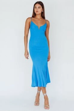 Lake Como Bodycon Maxi Dress Blue -Trend Whisper 62991B21 20BLUE 2