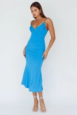 Lake Como Bodycon Maxi Dress Blue -Trend Whisper 62991B21 20BLUE 6
