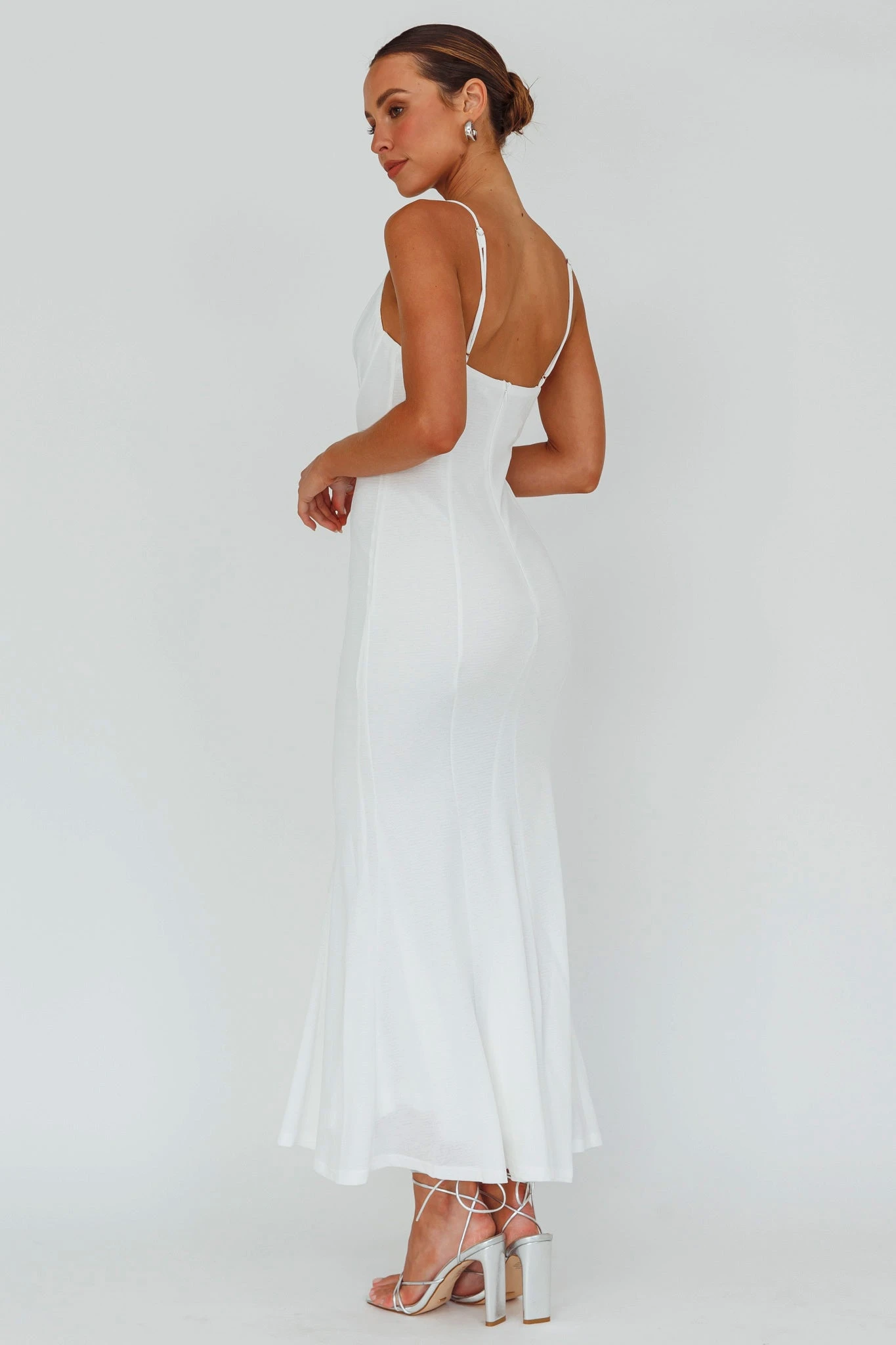 Lake Como Bodycon Maxi Dress White 2 Lake Como Bodycon Maxi Dress White - Image 2