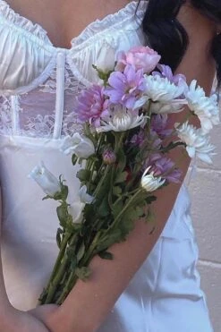 Trophy Lace Bodice Sweetheart Neckline Mini Dress Ivory -Trend Whisper 63273JIVORYINFLUENCER