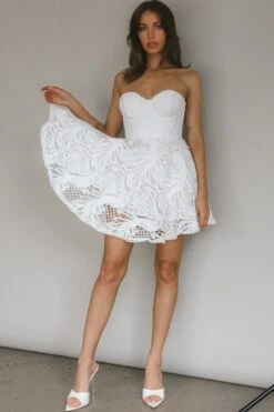 Cheyenne Sweetheart Neckline A-Line Dress White -Trend Whisper 63688J 20WHITE 5