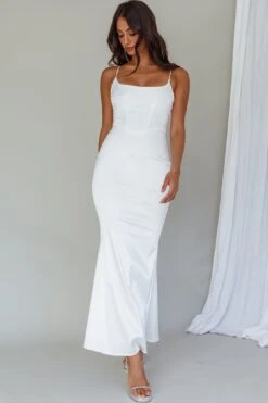 Moon Rising Mermaid Maxi Dress White -Trend Whisper 63806D01 20WHITE 5