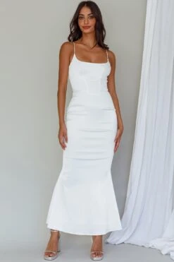 Moon Rising Mermaid Maxi Dress White -Trend Whisper 63806D01 20WHITE 7