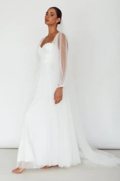 Fairytale Dream Sheer Sleeve Maxi Dress White -Trend Whisper 63830BS01 20WHITE 8