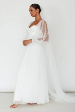 Fairytale Dream Sheer Sleeve Maxi Dress White -Trend Whisper 63830BS01 20WHITE 9