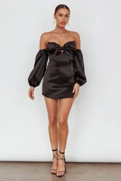 Lilly Off-Shoulder Bow Mini Dress Black -Trend Whisper 63845J03 20BLACK 2