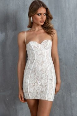 Aura Lace Mini Dress White -Trend Whisper 63925BWHITE 5