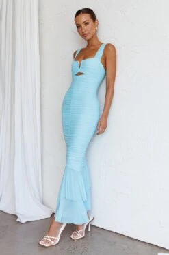Nadia Ruched Fishtail Maxi Dress Light Blue -Trend Whisper 63963H 20LIGHT 20BLUE 5