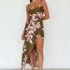 Morea Cowl Neck Maxi Dress Floral Green