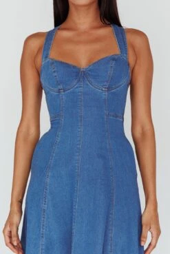 Ellora Criss-Cross Back Denim Maxi Dress Navy -Trend Whisper 64189B 20NAVY 4