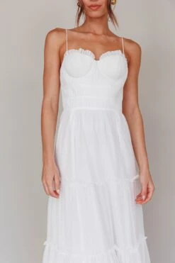 Calla Sweetheart Neckline Hail Spot Midi Dress White -Trend Whisper AH0114H 20WHITE 4