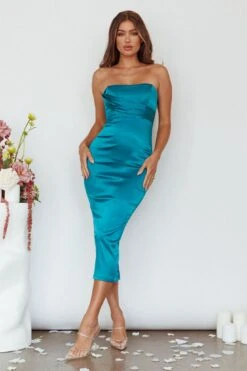 Still Mine Strapless Midi Dress Green -Trend Whisper AH0141D 20GREEN 6
