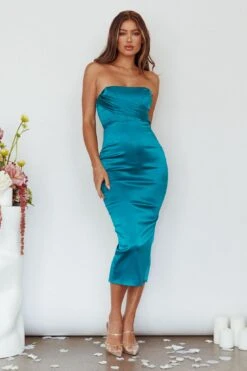 Still Mine Strapless Midi Dress Green -Trend Whisper AH0141D 20GREEN 7