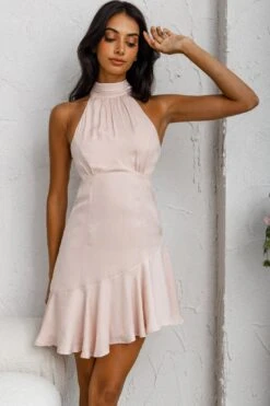 Promises Halterneck Fluted Hem Dress Nude 13 Promises Halterneck Fluted Hem Dress Nude -Trend Whisper CM0678B 20NUDE 6