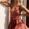 Desert Rose Crochet Tie-Up Back Sun Dress Rose