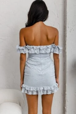 Verona Off-Shoulder Lace Overlay Mini Dress Blue -Trend Whisper CM0829BBLUE 8