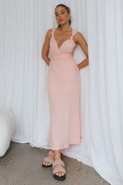 Zanzibar Surplice Neckline Maxi Dress Nude -Trend Whisper CM1427D 20NUDE 2