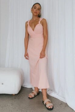 Zanzibar Surplice Neckline Maxi Dress Nude -Trend Whisper CM1427D 20NUDE 9