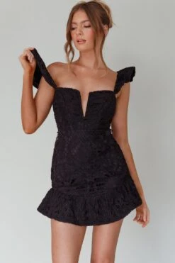 Mon Papillon Lace Mini Dress Black -Trend Whisper CM1608B 20BLACK 5