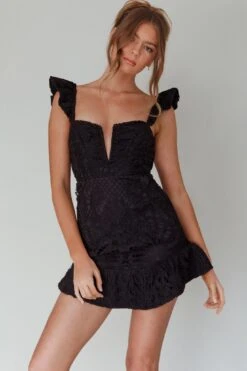 Mon Papillon Lace Mini Dress Black -Trend Whisper CM1608B 20BLACK 7
