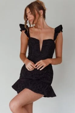 Mon Papillon Lace Mini Dress Black -Trend Whisper CM1608B 20BLACK 8