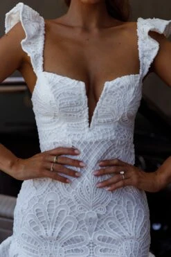 Mon Papillon Lace Mini Dress White -Trend Whisper CM1608B 20WHITE 4