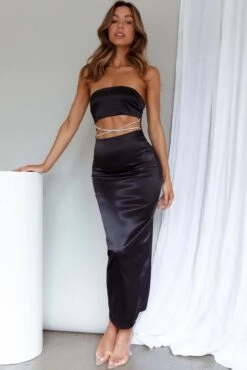 Nohemi Strapless Diamante Maxi Dress Black -Trend Whisper CM1934J01 20BLACK 6