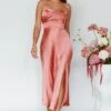 Yvette Wrap Neckline Midi Dress Desert Rose
