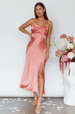 Yvette Wrap Neckline Midi Dress Desert Rose 9 Yvette Wrap Neckline Midi Dress Desert Rose -Trend Whisper CM2001D 20DESERT 20ROSE 2