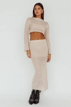 Bayside Crochet Midi Skirt Beige -Trend Whisper CM6013H01 S 20BEIGE 2