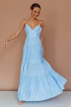 Main Attraction Cami Strap Maxi Dress Blue -Trend Whisper CM6029D 20BLUE 6