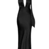 Italia Azure Halterneck Maxi Dress Black