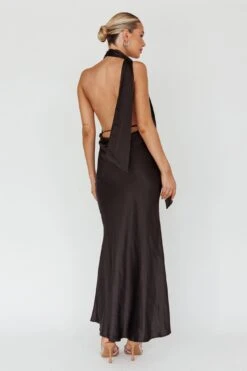 Italia Azure Halterneck Maxi Dress Black 10 Italia Azure Halterneck Maxi Dress Black -Trend Whisper CM6080D 20BLACK 3